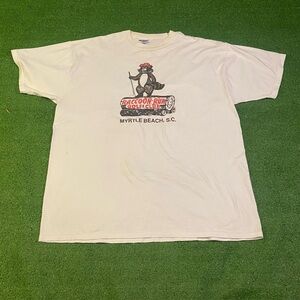 Vintage Y2K Racoon Run Mini Golf Club XL White Tee Myrtle Beach Destination